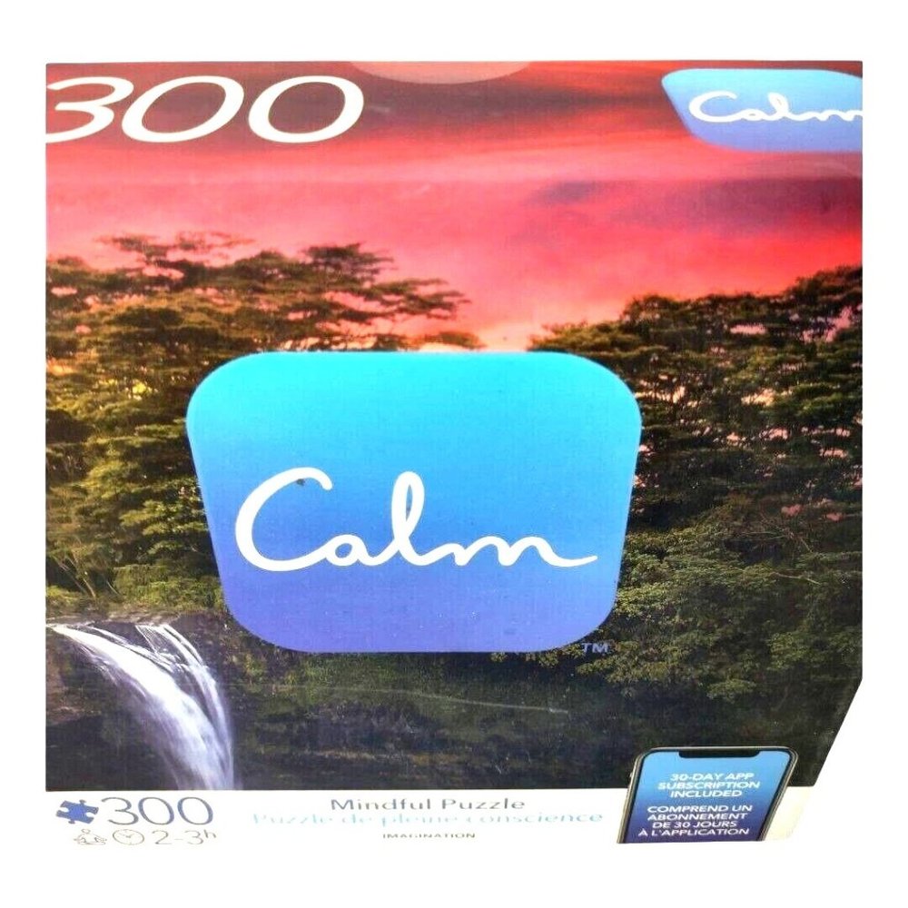 Calm Mindful 300 Piece Puzzle Waterfall Mountain by Spin Master Meditate Game Nw